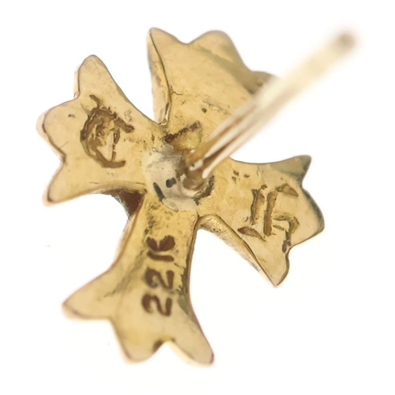 Chrome Hearts 22k No2 CH Crs 22k CH Cross Stud Earrings Gold
