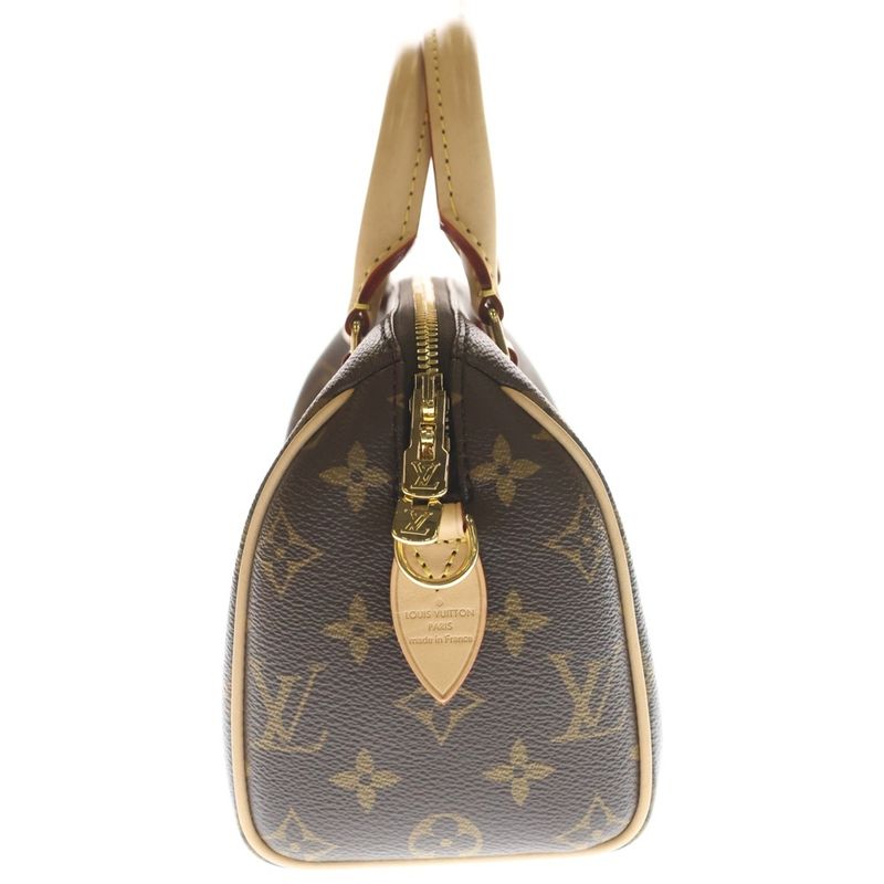 Louis Vuitton Monogram Speedy Bandouliere 20 2-Way Leather Shoulder Bag Brown