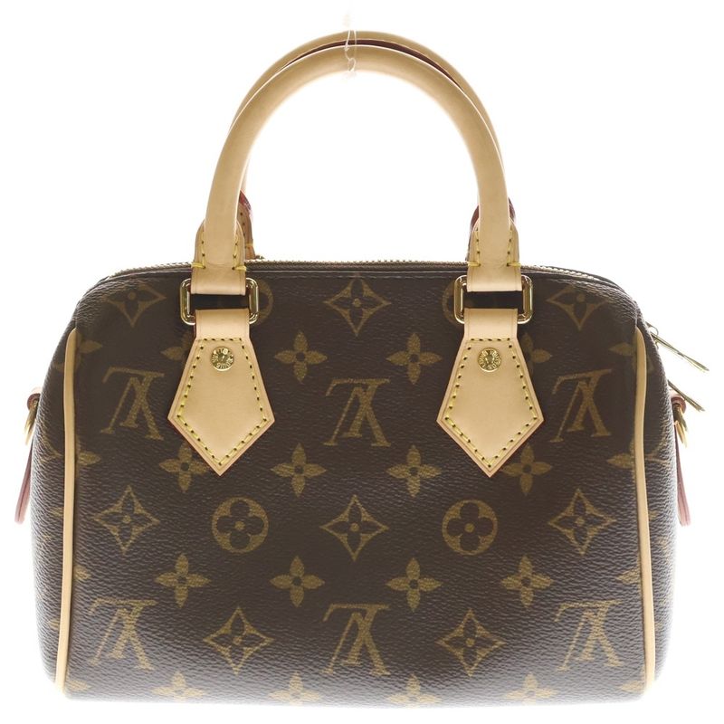 Louis Vuitton Monogram Speedy Bandouliere 20 2-Way Leather Shoulder Bag Brown