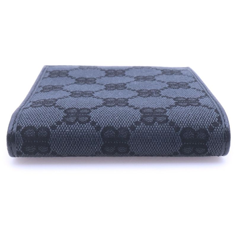 Gucci Zahakka Project Bifold Wallet Compact Card Case Black Campus Leather