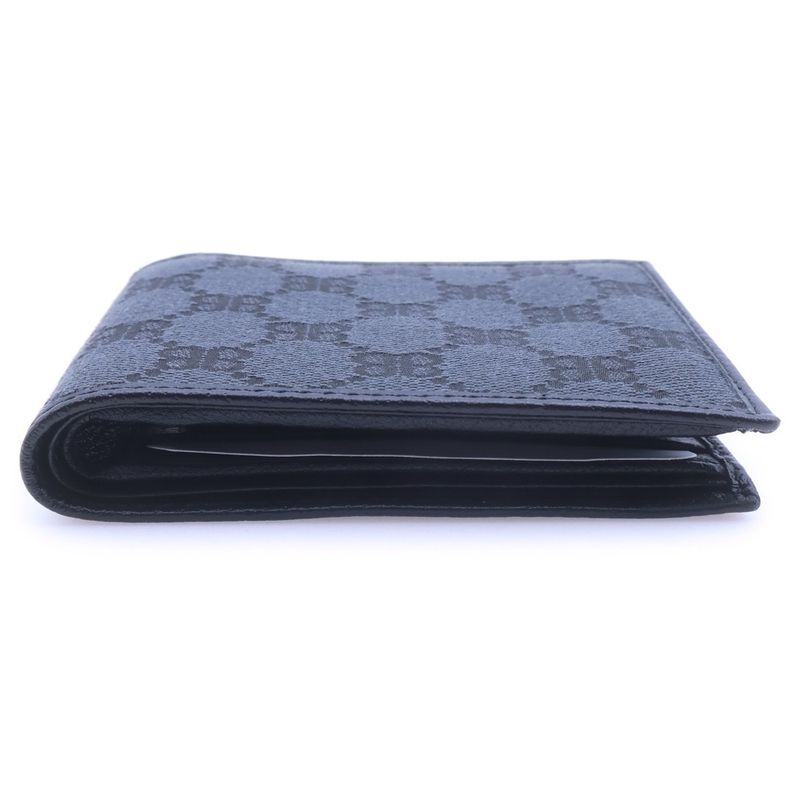 Gucci Zahakka Project Bifold Wallet Compact Card Case Black Campus Leather