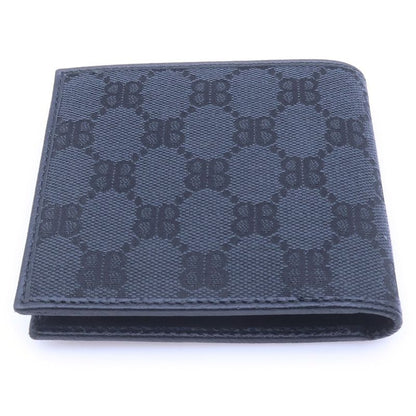 Gucci Zahakka Project Bifold Wallet Compact Card Case Black Campus Leather