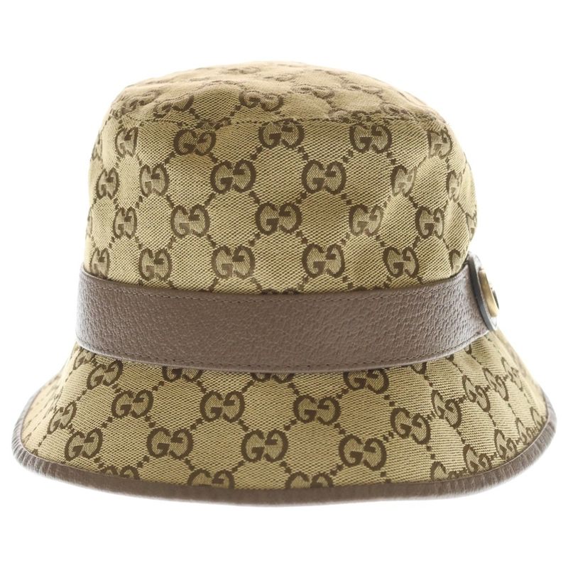 Gucci GG Canvas Fedora Hat Bucket Hat Brown
