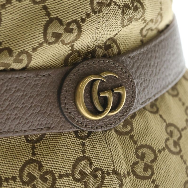 Gucci GG Canvas Fedora Hat Bucket Hat Brown