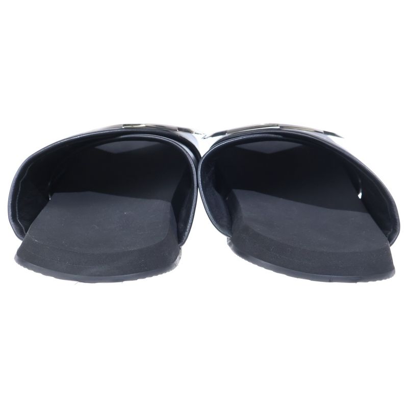 Balenciaga Sunset Flat BB Metal Logo Sandals Black