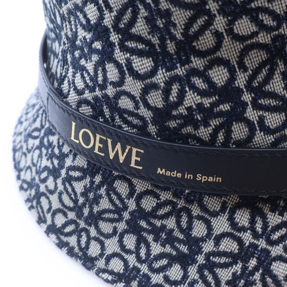 Loewe Anagram Jacquard Calf Herringbone Bucket Hat Navy Beige