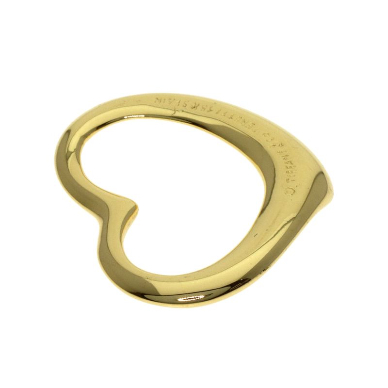 Tiffany & Co Open Heart Pendant Top 18k Yellow Gold