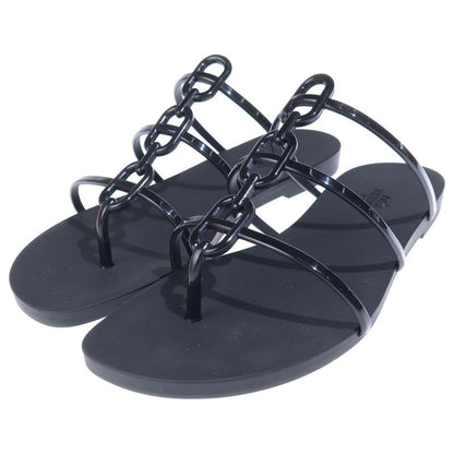 Hermes Mykonos Chaine D'ancre Rubber Flat Sandals Black