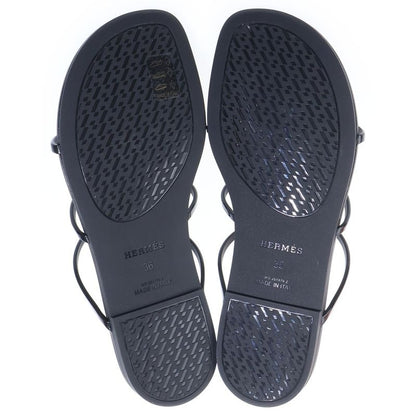Hermes Mykonos Chaine D'ancre Rubber Flat Sandals Black