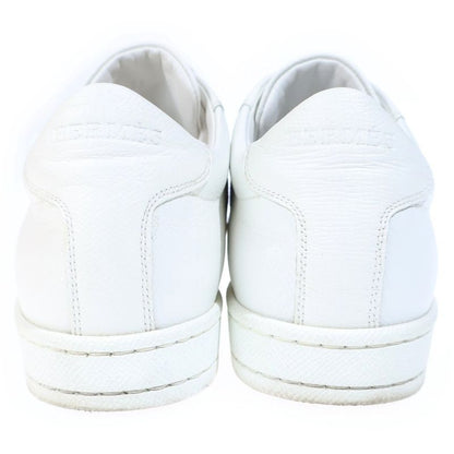 Hermes Boomerang Leather Lace Up Sneakers White Pink