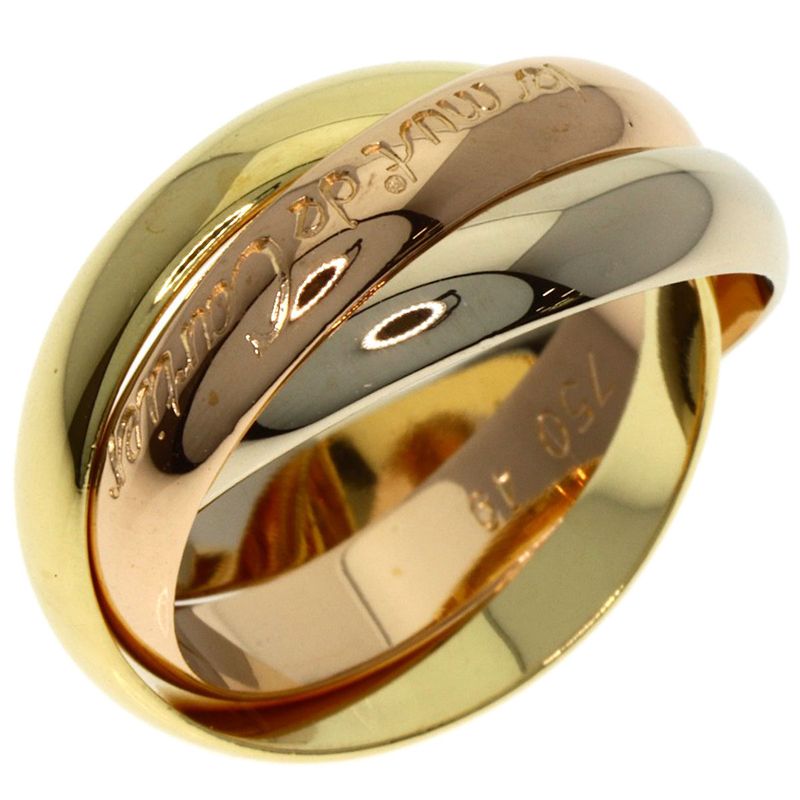 Cartier Trinity 49 Ring 18k Yellow Gold 18k White Pink