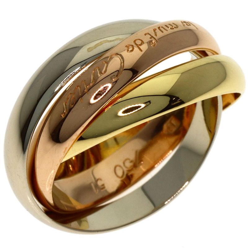 Cartier Trinity 51 Ring 18k Yellow Gold 18k White Pink