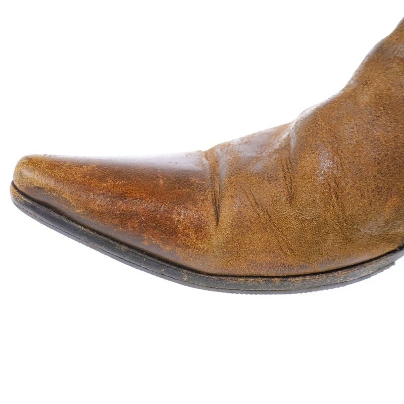 Dolce & Gabbana Side Gore Leather Short Boots Brown