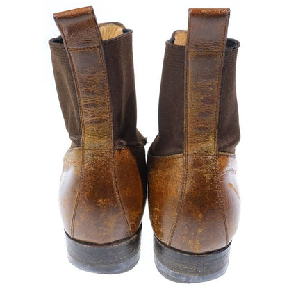 Dolce & Gabbana Side Gore Leather Short Boots Brown