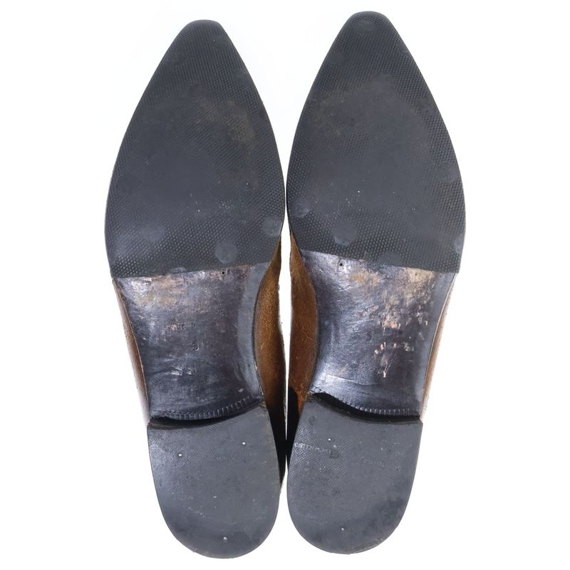Dolce & Gabbana Side Gore Leather Short Boots Brown