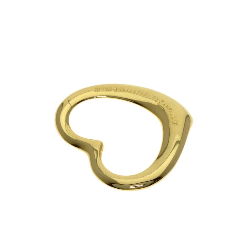 Tiffany & Co Open Heart Pendant Top 18k Yellow Gold