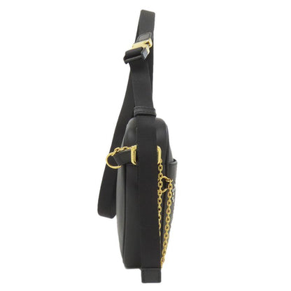 Fendi Calligraphy Studded Shoulder Bag Leather
