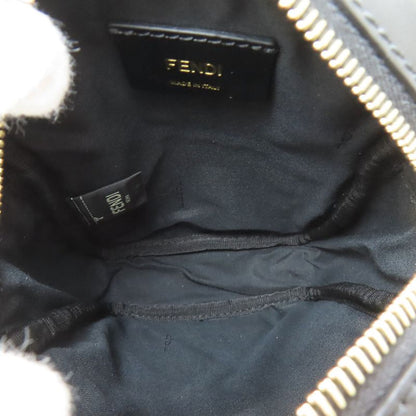 Fendi Calligraphy Studded Shoulder Bag Leather