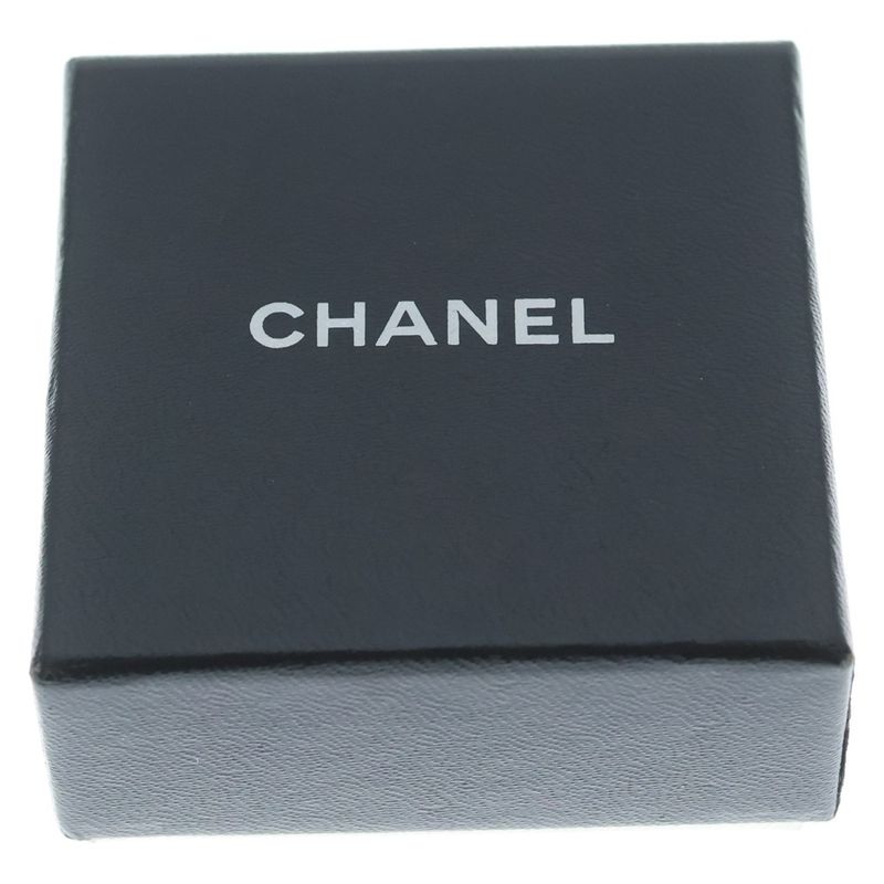 Chanel CC Logo Earrings Gold Clear