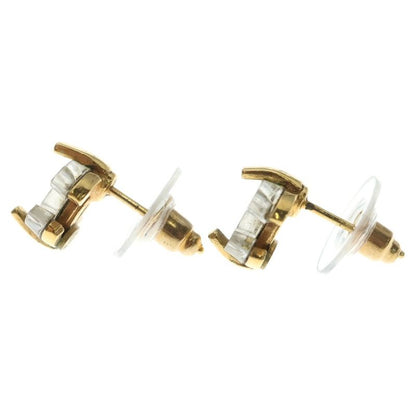 Chanel CC Logo Earrings Gold Clear