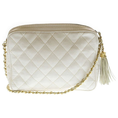 Chanel CC Logo Fringe Chain Shoulder Bag White