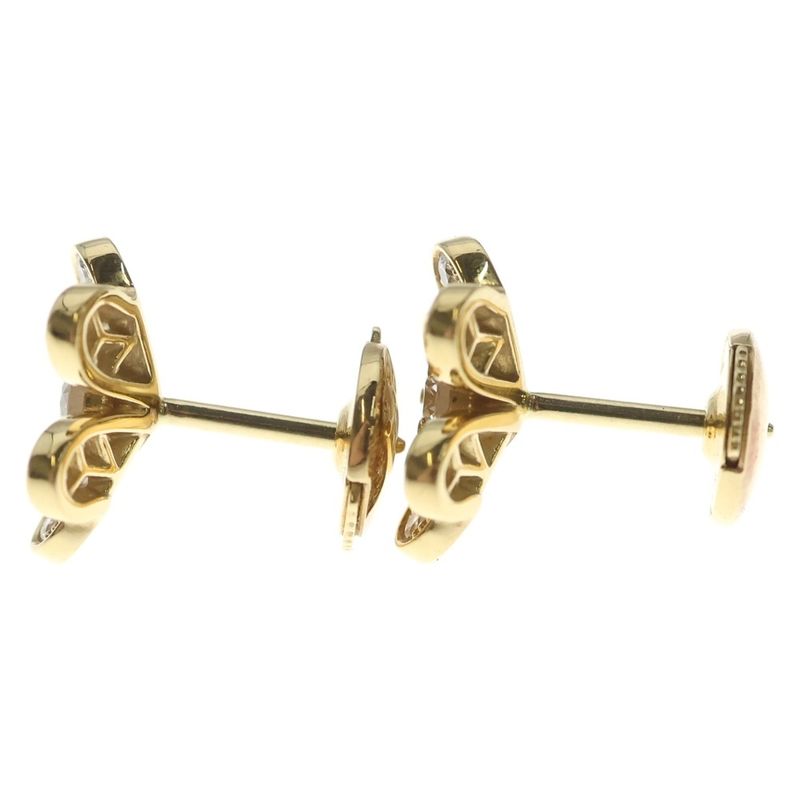 Van Cleef & Arpels Frivole Mini Pave Diamond Earrings 18k YG Yellow Gold