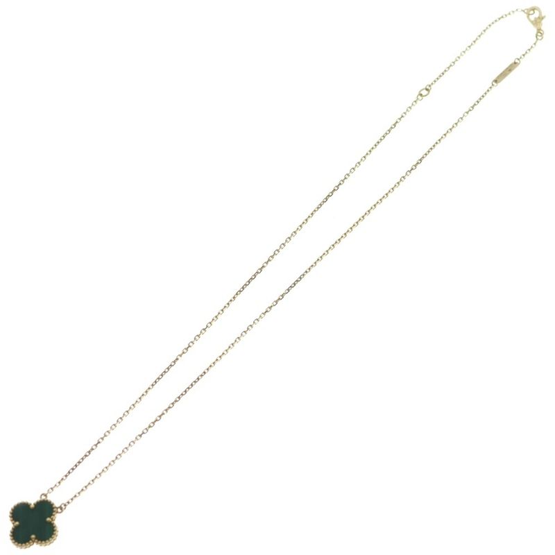 Van Cleef & Arpels Vintage Alhambra Necklace Malachite Yellow Gold
