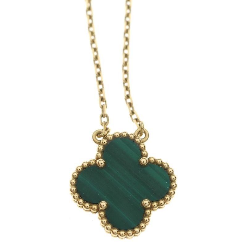 Van Cleef & Arpels Vintage Alhambra Necklace Malachite Yellow Gold