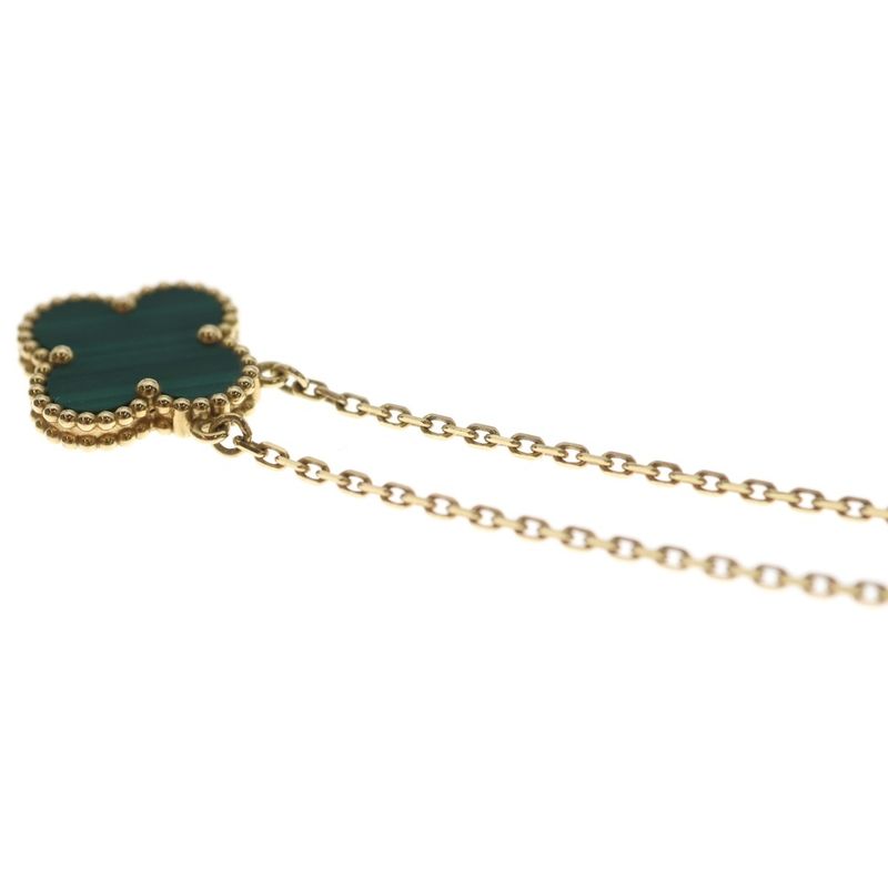 Van Cleef & Arpels Vintage Alhambra Necklace Malachite Yellow Gold