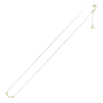 Tiffany & Co T Smile Mini Necklace Pendant Chain Gold