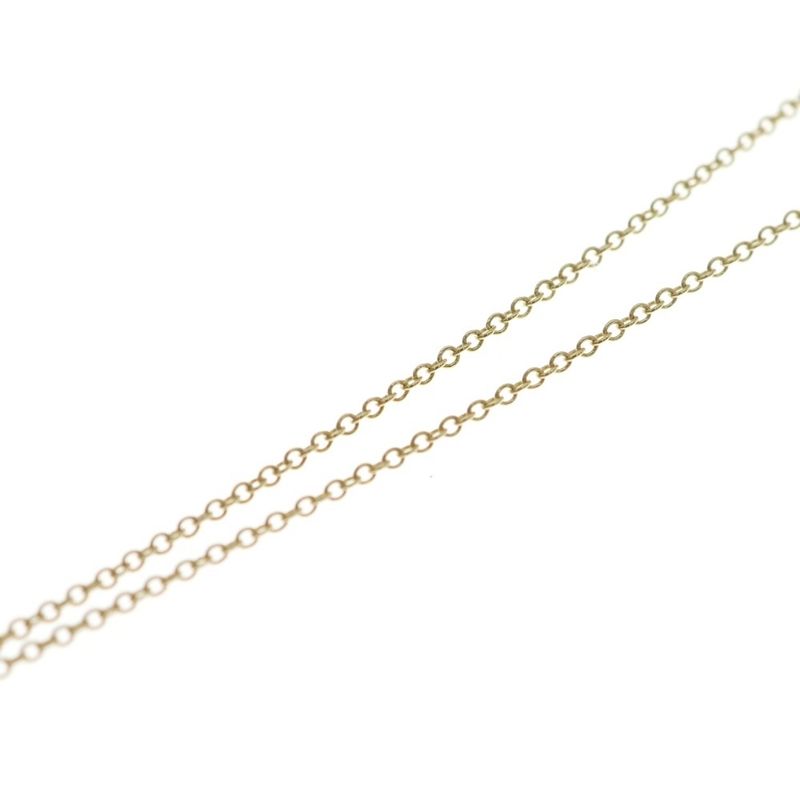 Tiffany & Co T Smile Mini Necklace Pendant Chain Gold