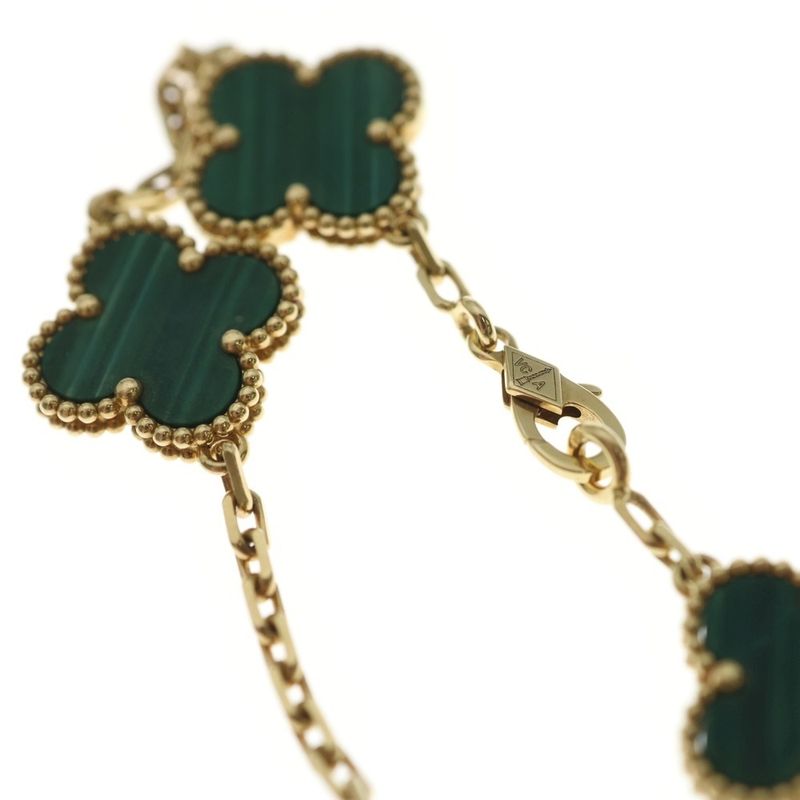Van Cleef & Arpels Vintage Alhambra Bracelet Yellow Gold Malachite