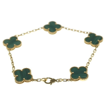 Van Cleef & Arpels Vintage Alhambra Bracelet Yellow Gold Malachite