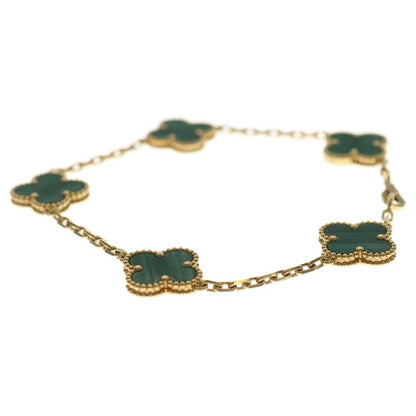 Van Cleef & Arpels Vintage Alhambra Bracelet Yellow Gold Malachite
