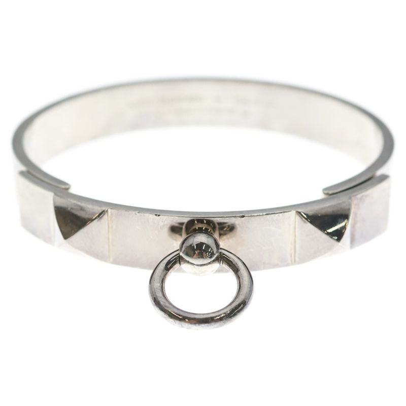Hermes Collier de Chien Bangle Silver Bracelet