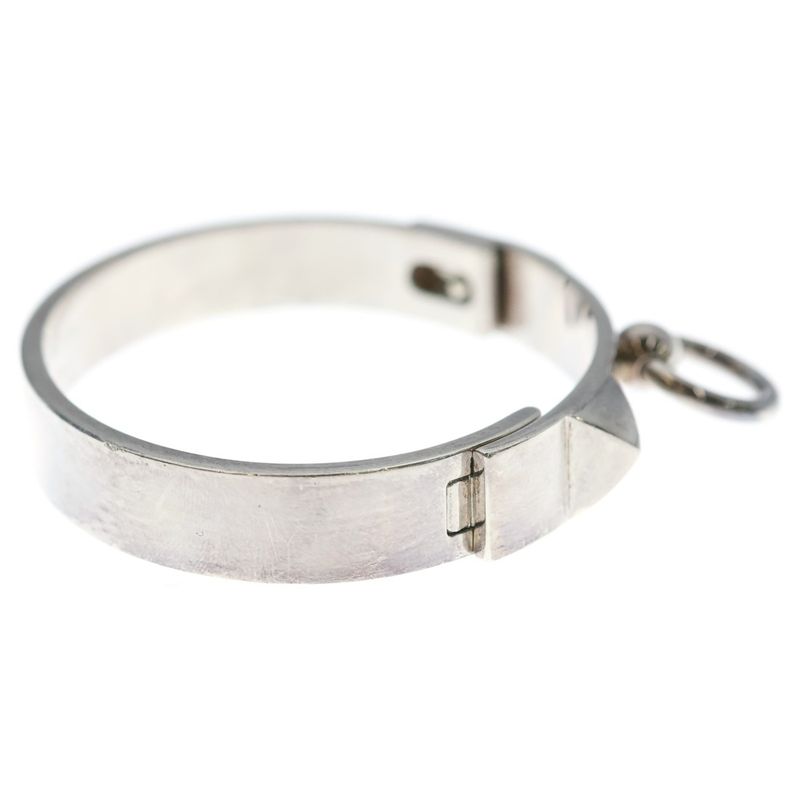 Hermes Collier de Chien Bangle Silver Bracelet