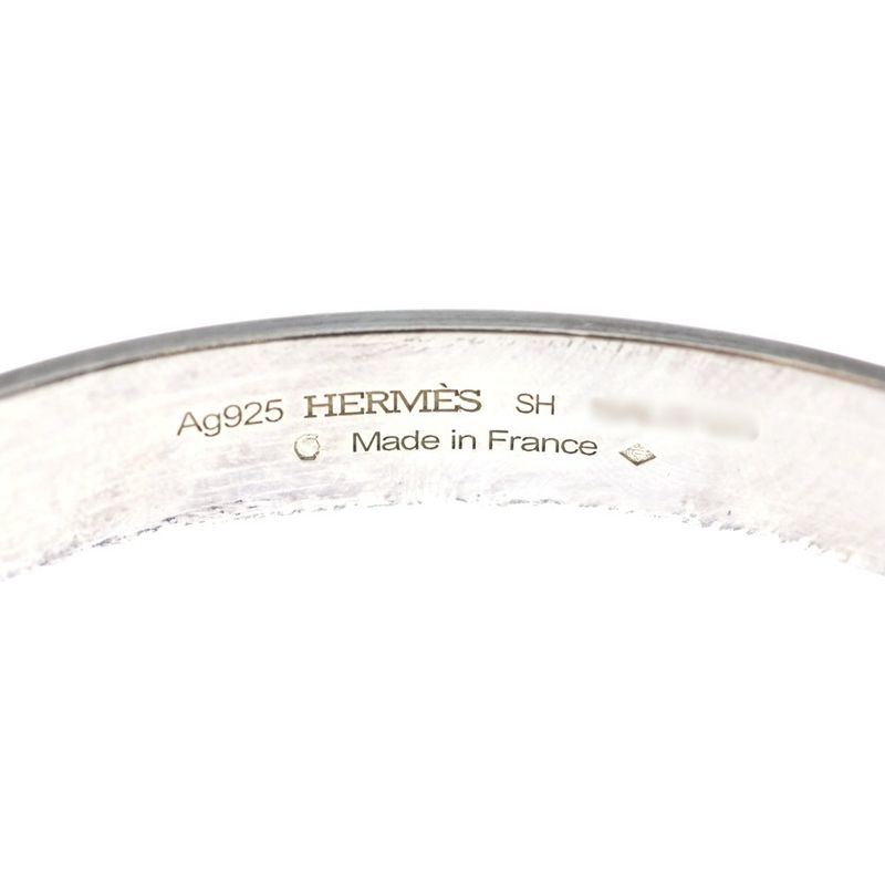 Hermes Collier de Chien Bangle Silver Bracelet