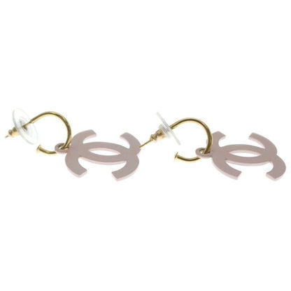 Chanel CC Logo Swing Earrings Pink