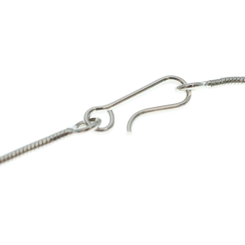 Chanel CC Logo Rhinestone Necklace Silver