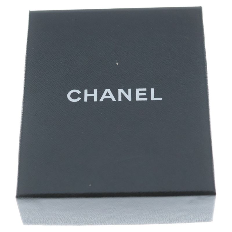 Chanel CC Logo Rhinestone Necklace Silver