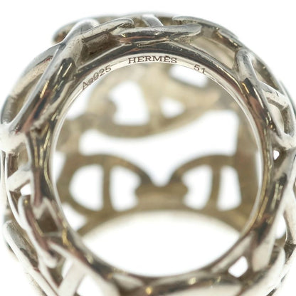 Hermes Enchainee TGM Chaine D'ancre Ring Silver