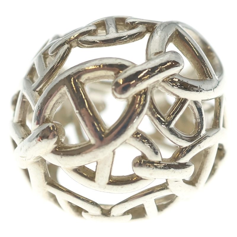 Hermes Enchainee TGM Chaine D'ancre Ring Silver