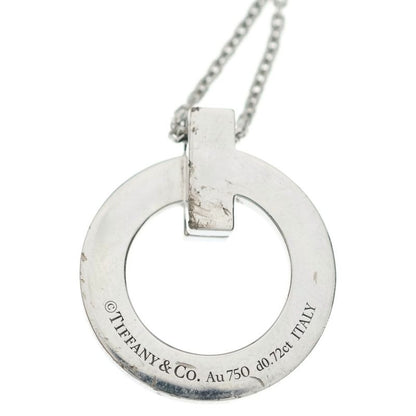 Tiffany & Co T One Circle Necklace 18k WG White Gold Pendant