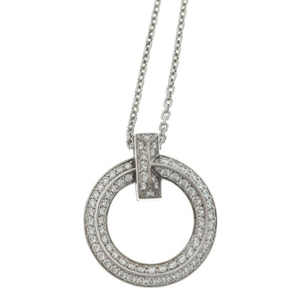 Tiffany & Co T One Circle Necklace 18k WG White Gold Pendant