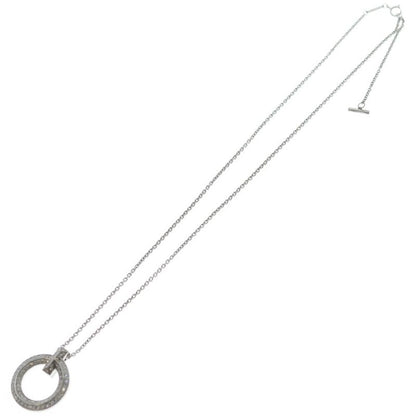 Tiffany & Co T One Circle Necklace 18k WG White Gold Pendant