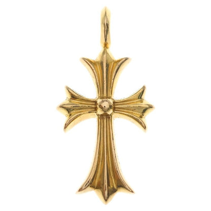 Chrome Hearts 22k Tny Crsf P Dia Tiny Fat Cross Pave Diamond Pendant Top Gold