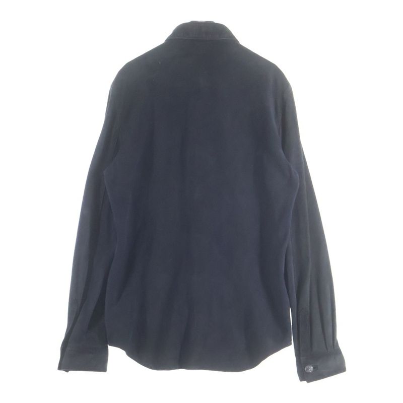 Chrome Hearts Crossball Suede Leather Long Sleeve Shirt Black