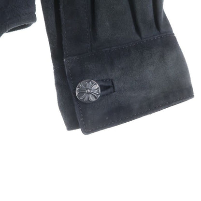 Chrome Hearts Crossball Suede Leather Long Sleeve Shirt Black