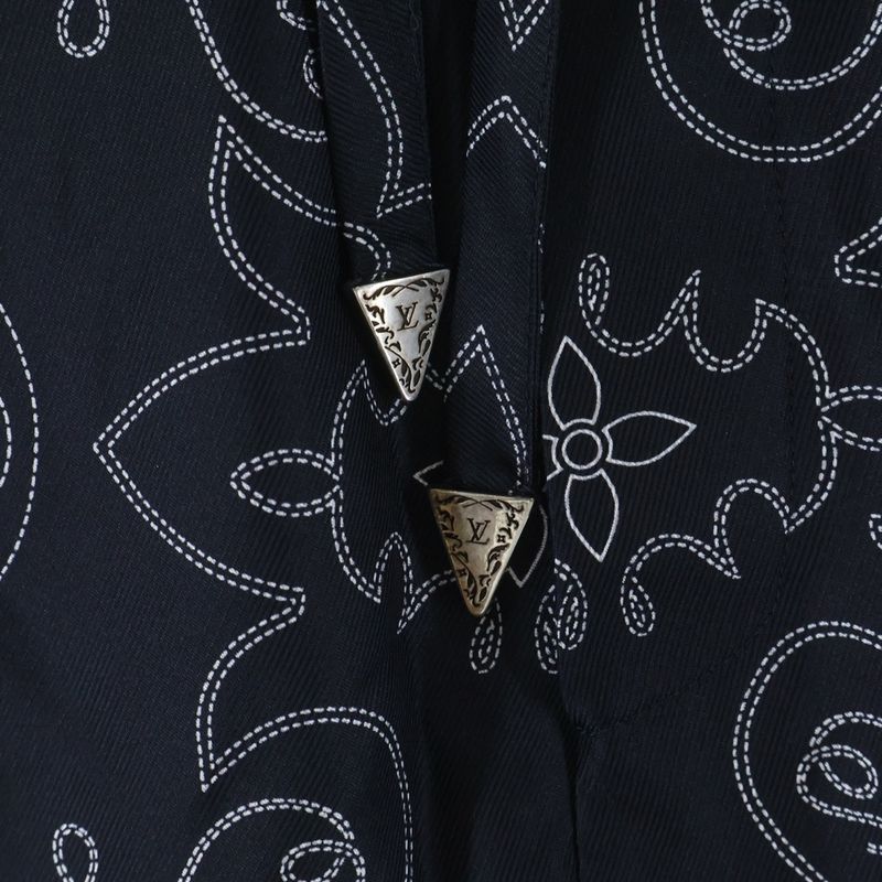 Louis Vuitton Monogram Bandana Allover Print Silk Pants Navy Mrr