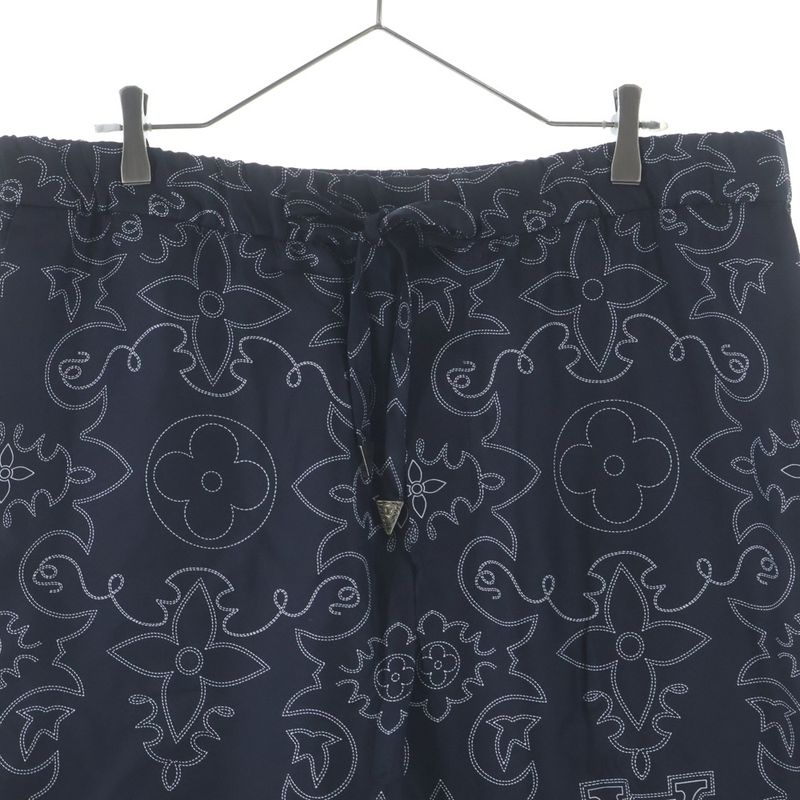 Louis Vuitton Monogram Bandana Allover Print Silk Pants Navy Mrr